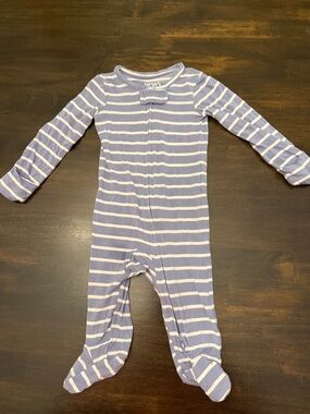 Carter's Blue & White Striped Footed One-Piece